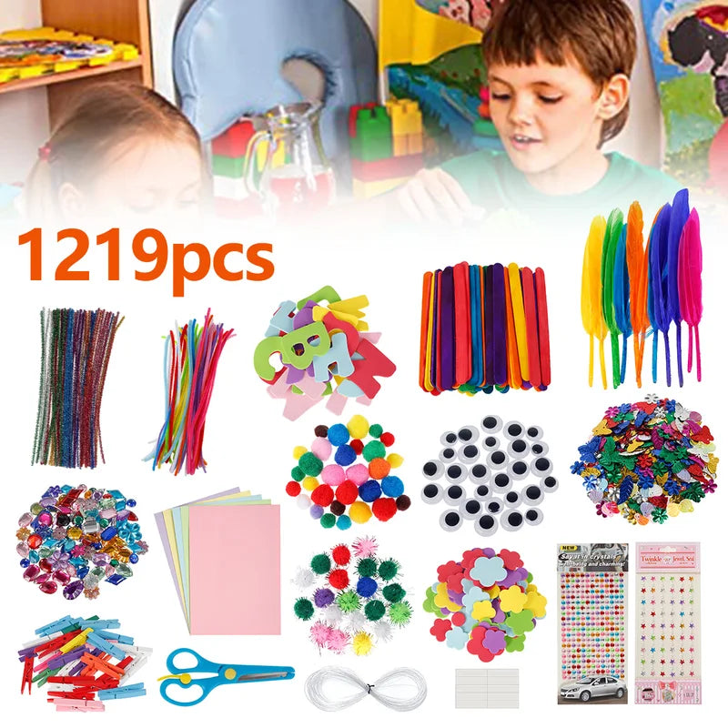 Kids DIY Art Craft Set - Creative Craft Supplies Kit for School & Party