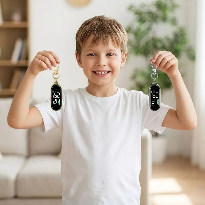 Digital Waterproof Hanging Pocket Watch with Carabiner for Kids & Adults