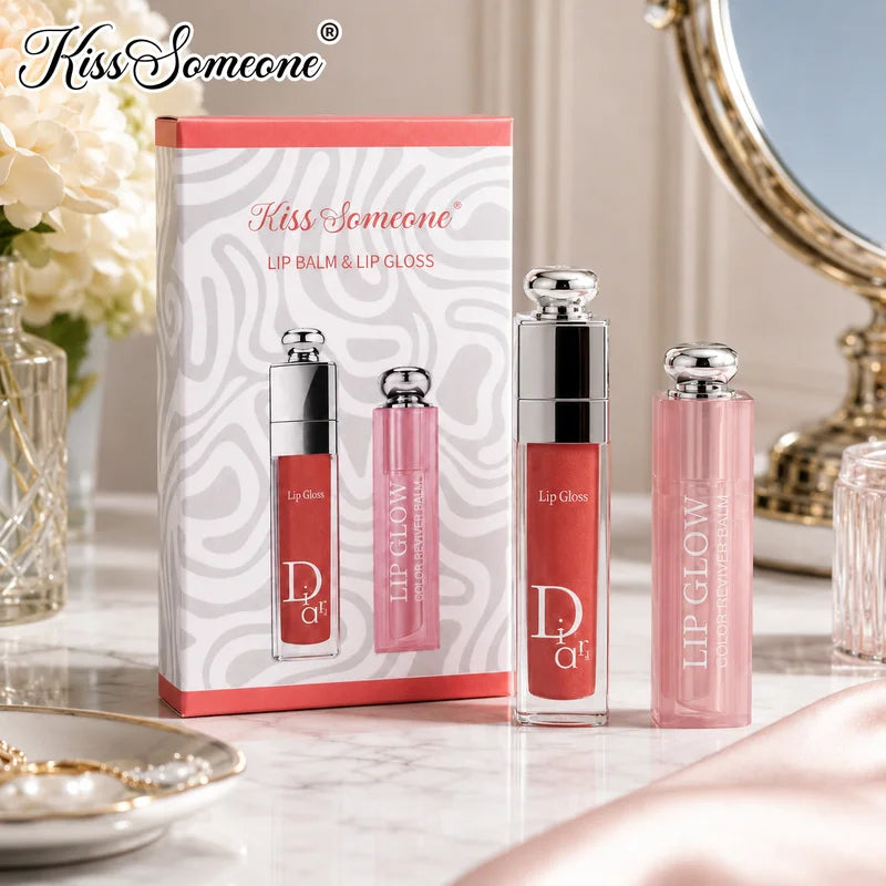Colored Lip Oil Set with Matte & Changing Lipstick - Moisturizing, Long-Lasting, Non-Greasy