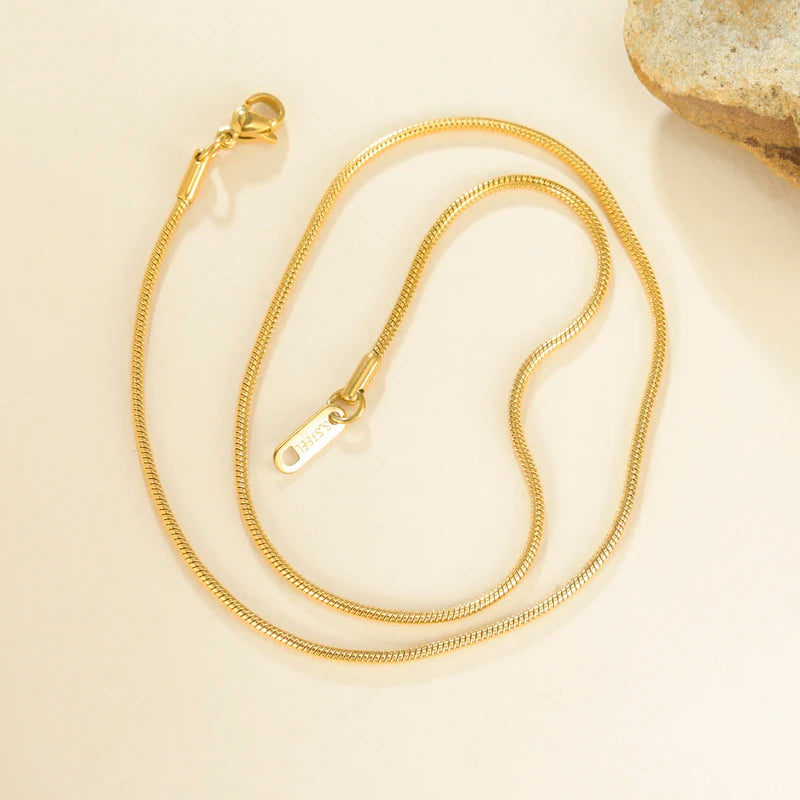 Unisex Stainless Steel Snake Chain Necklace - Men Women Hip Hop Punk Jewelry