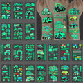 Glow in the Dark Neon Green Truck Temporary Tattoos Waterproof & Easy Removal Body Paint