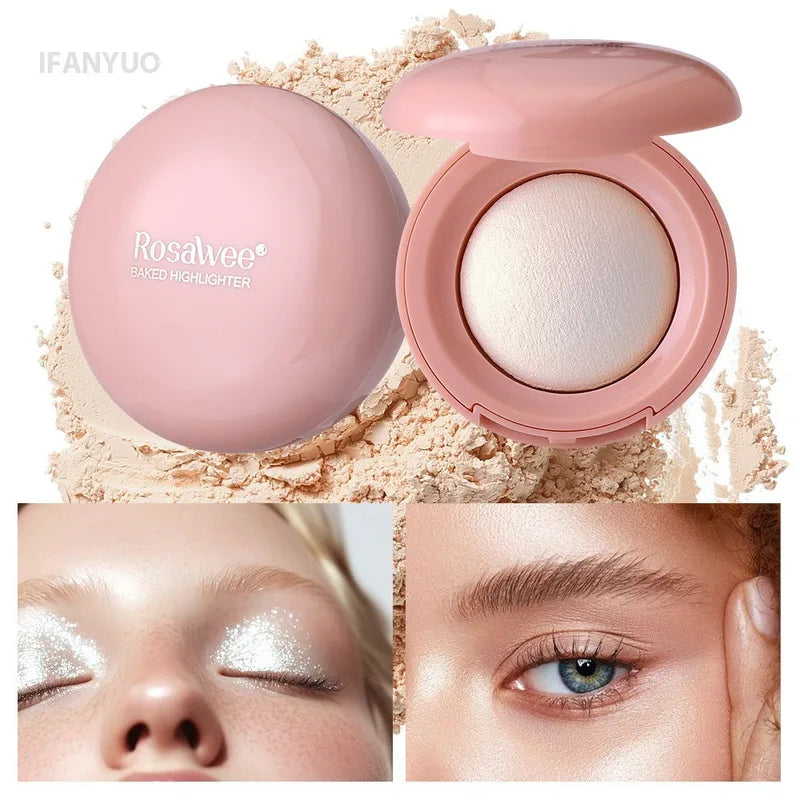 3D Face Highlighter Powder - Silky Baked Glow & Contour Makeup Palette