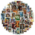 50PCS Waterproof Abstract Art Oil Painting Stickers for Scrapbooking Luggage & Skateboards