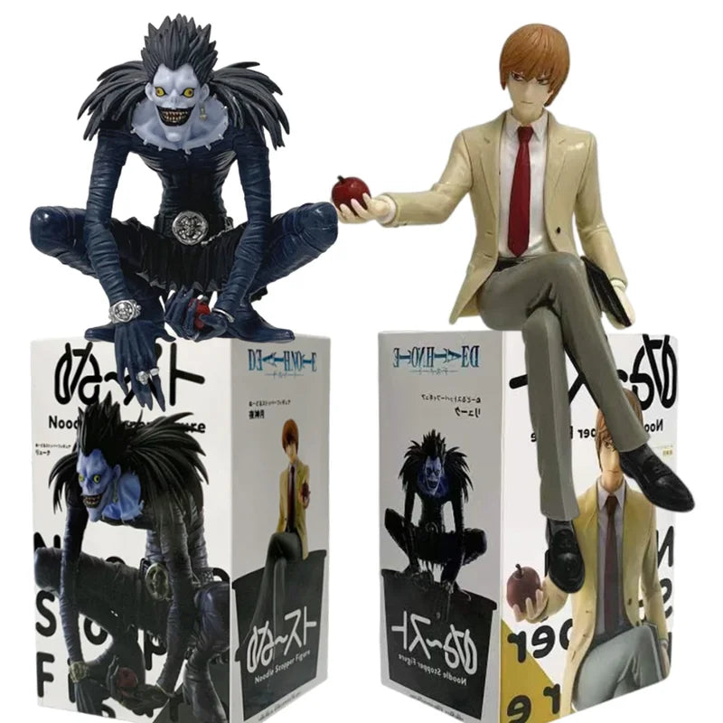 Anime Noodle Stopper Action Figure - L Lawliet PVC Sitting Toy with Apple