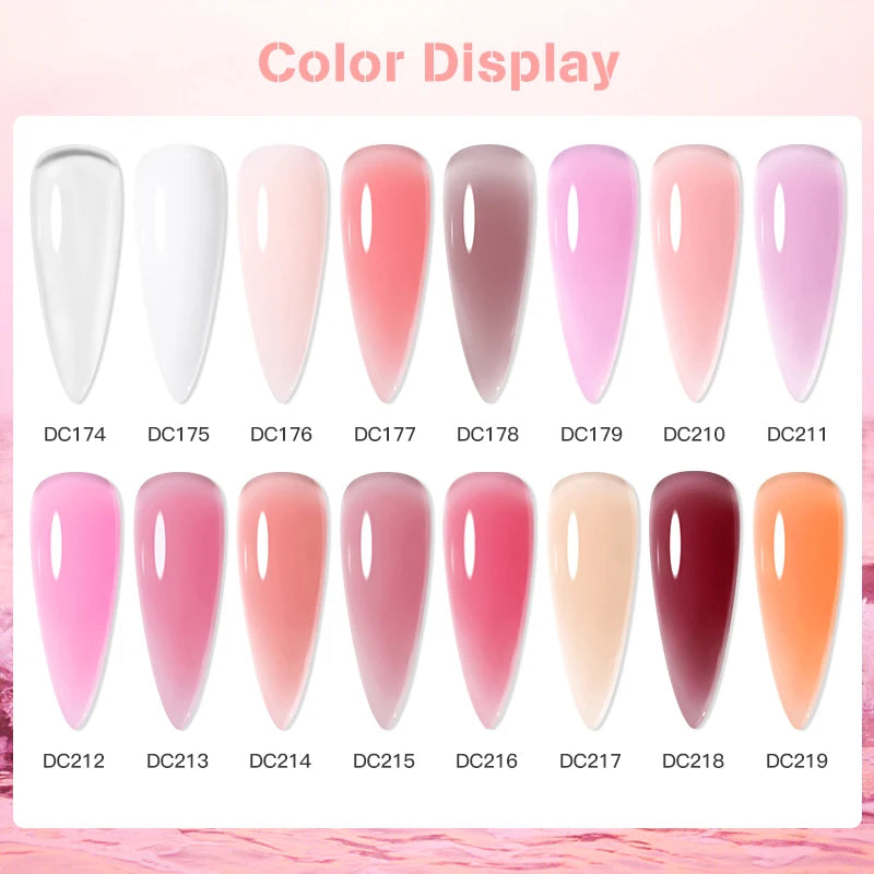 7ML Quick Extension Nail Gel - Semi-Permanent Crystal Pink & Nude UV Construction