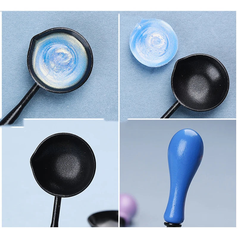Melting Wax Spoon with Wooden Handle Non-Stick Heating Tool for Candle Making