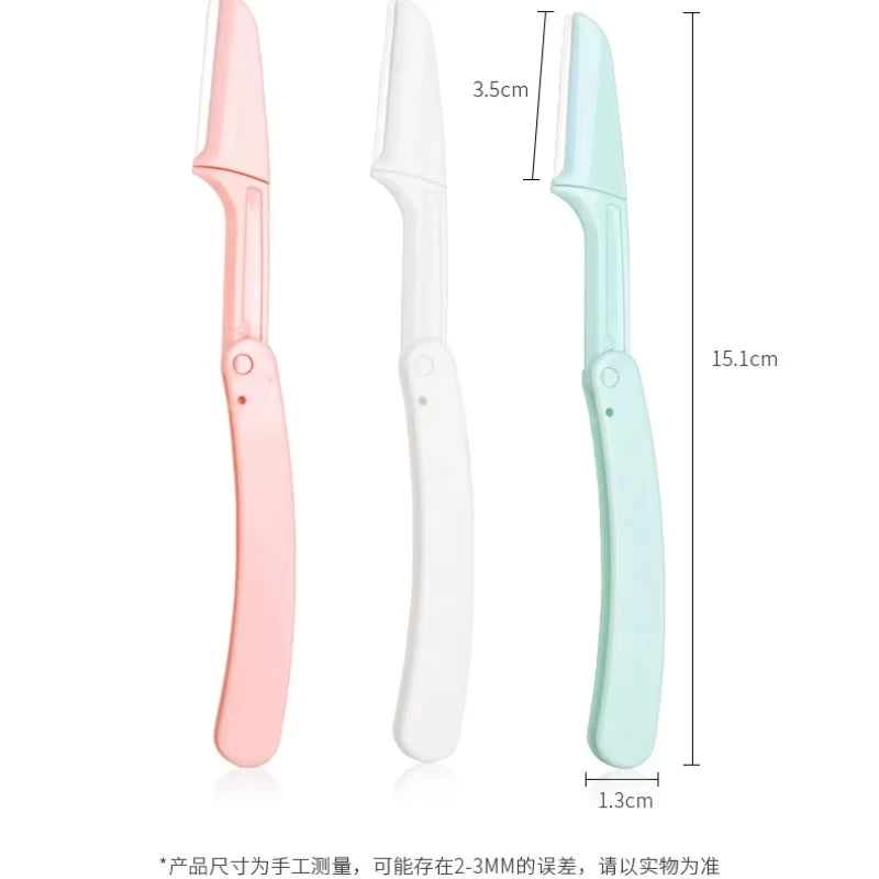 Unisex 3-Piece Folding Facial Shaver Eyebrow Trimmer Makeup Tool Set