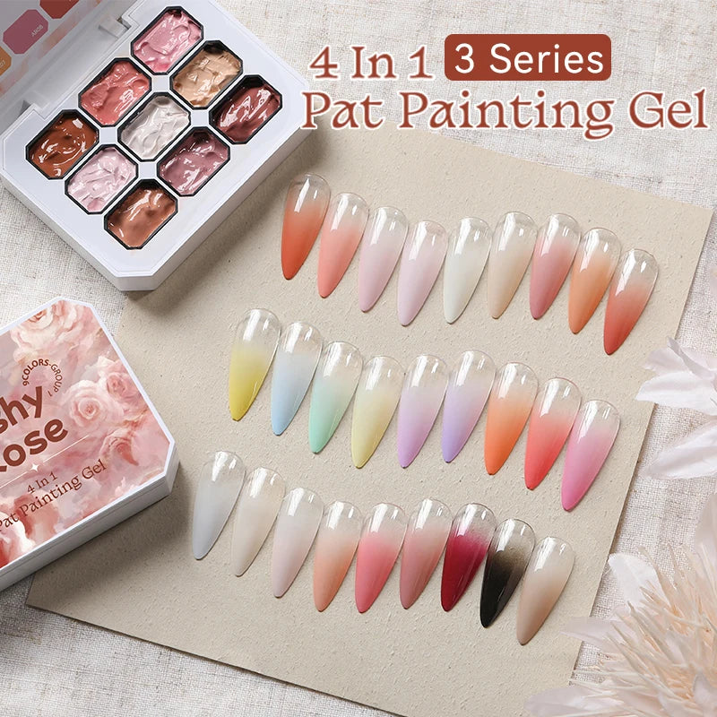 9-Color Gel Nail Polish Set - 4-in-1 Gradient & Art UV LED Soak Off