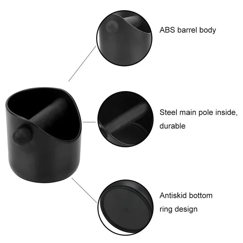 Coffee Knock Box Espresso Grounds Container Anti-Slip Barista Accessory