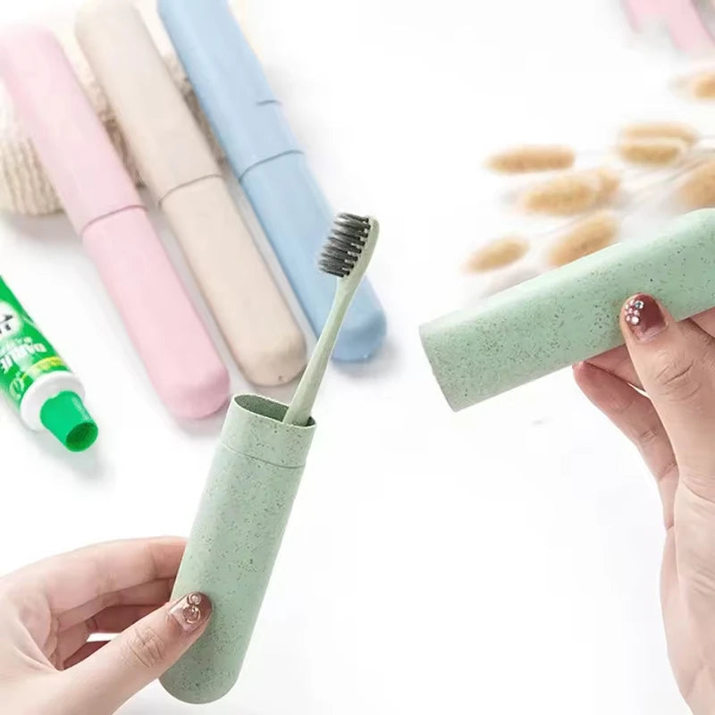 Portable Travel Toothbrush Holder with Cover for Camping Home School - Lightweight & Bacteria-Resistant