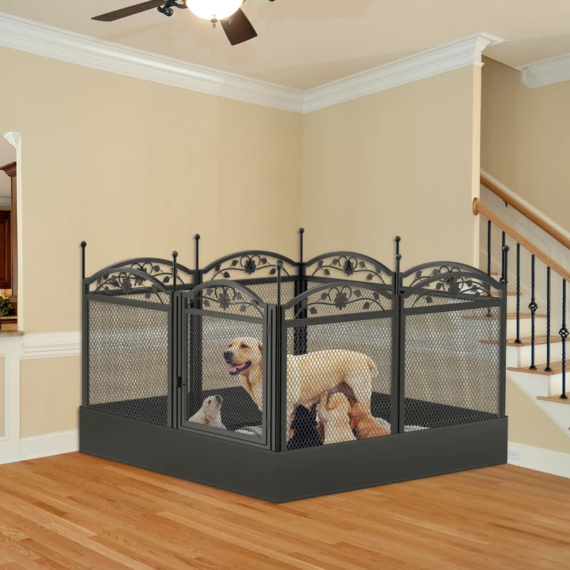 Heavy Duty Dog Playpen with Waterproof Pad 8 Panels Outdoor Indoor Fence