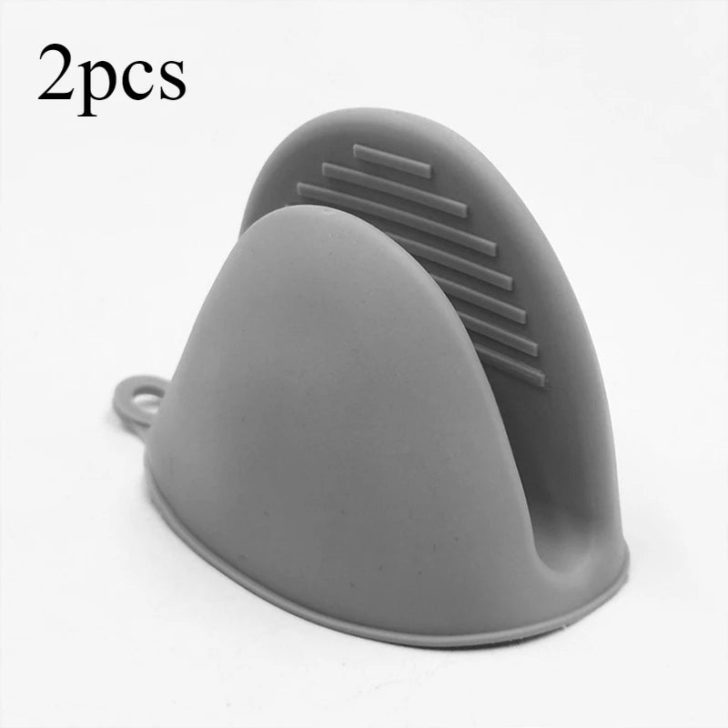 Silicone Oven Mitts 2-Pack Heat-Resistant Microwave Gloves Kitchen Heat Insulation