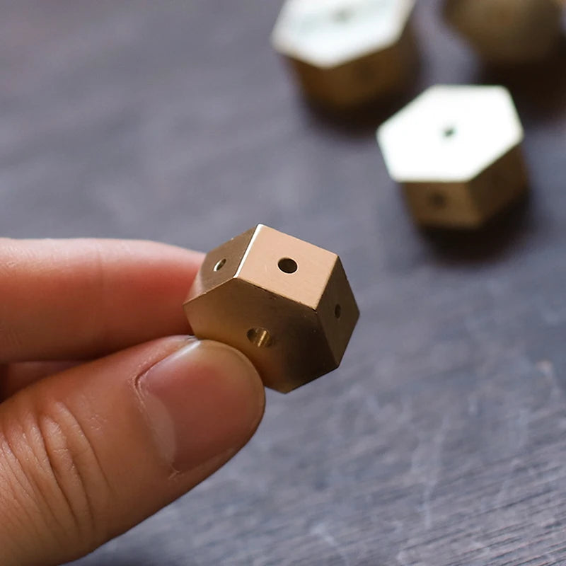 Hexagonal Brass Incense Holder for Aromatic Sticks - Indoor Home Decor