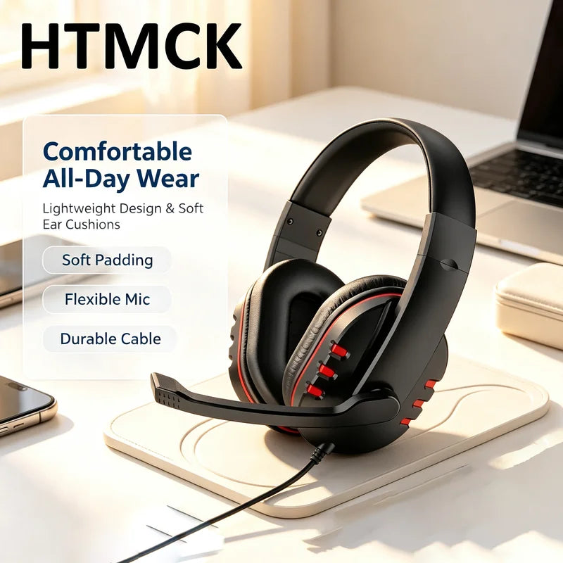 Wired Gaming Headset with Microphone for PS4 PC - Clear Stereo Sound