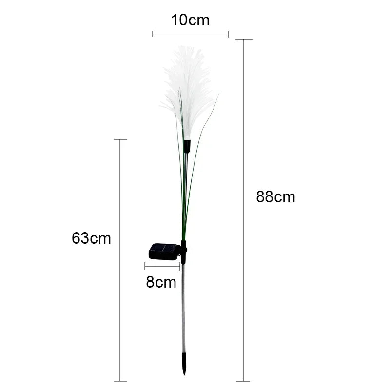 LED Solar Reed Garden Lamp Outdoor Waterproof Yard Path Light Christmas Decor