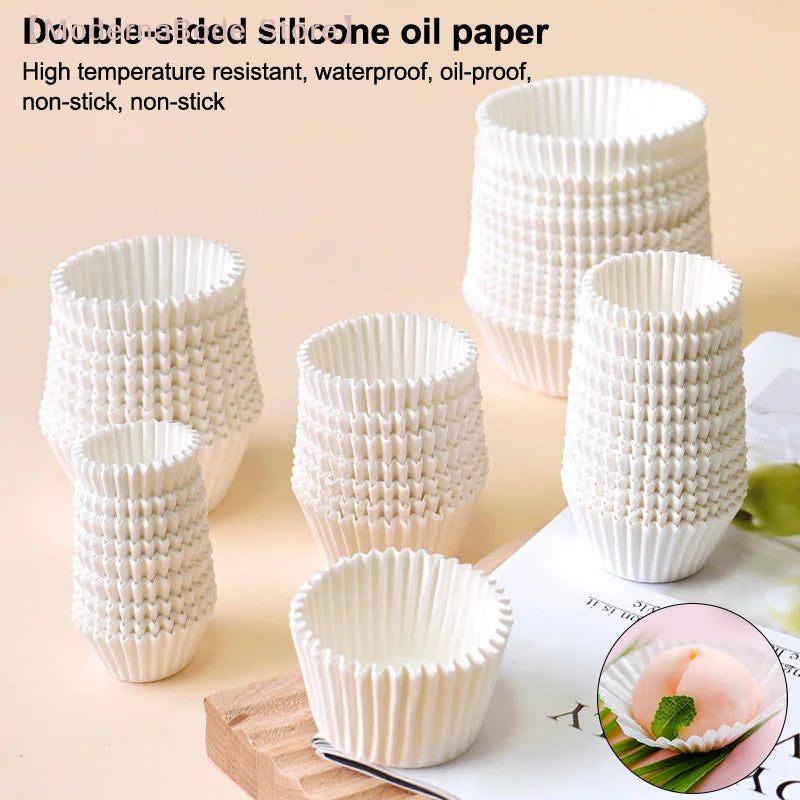 500/1000 Pcs Baking Cupcake Liners - Greaseproof Paper Muffin Wraps for Cakes & Party