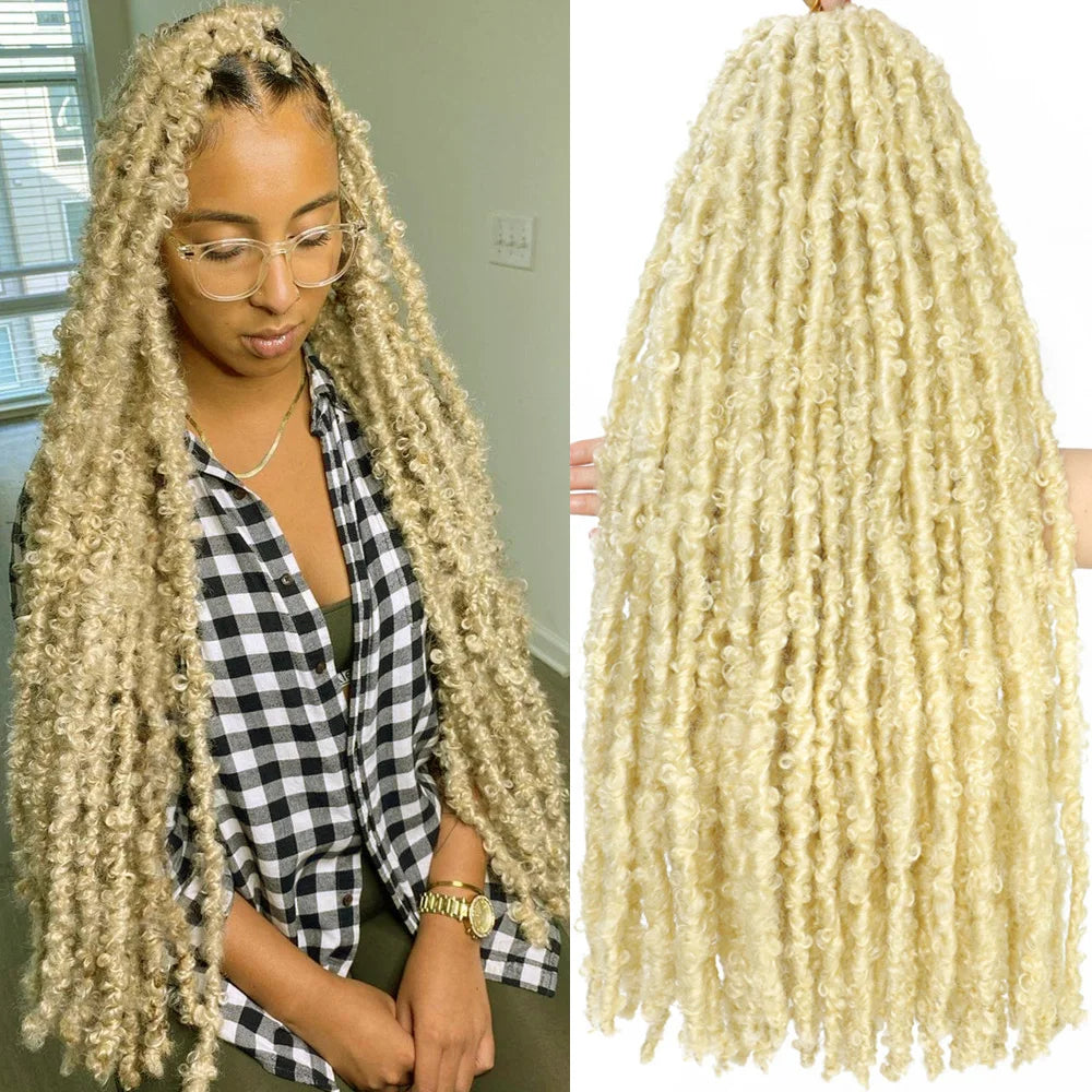 Distressed Butterfly Locs Crochet Hair - Faux Locs Braiding Extensions for Women