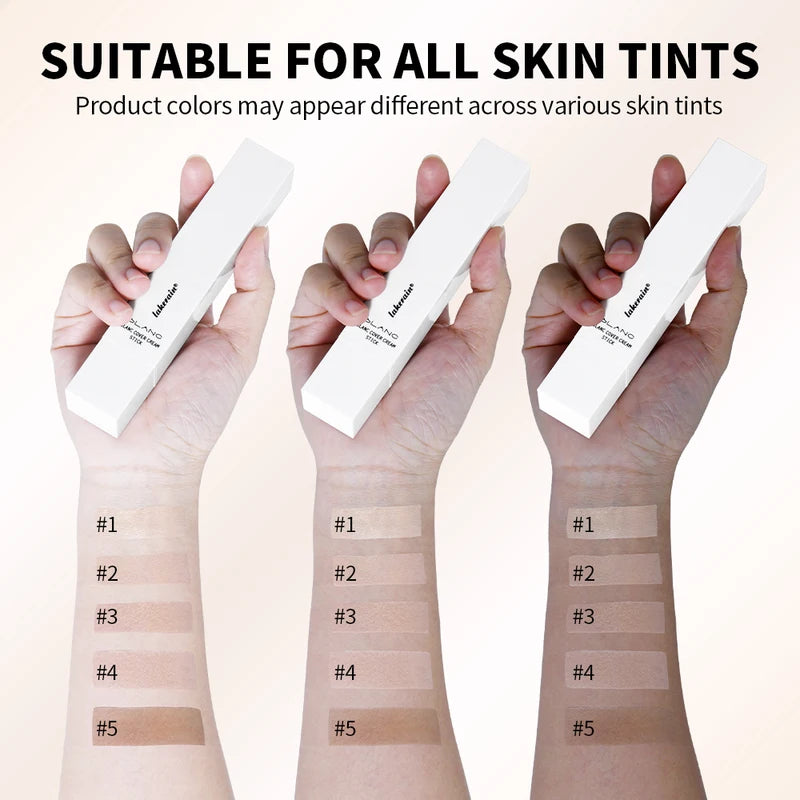 Color Changing Foundation Stick with Detachable Brush High Coverage Base Makeup