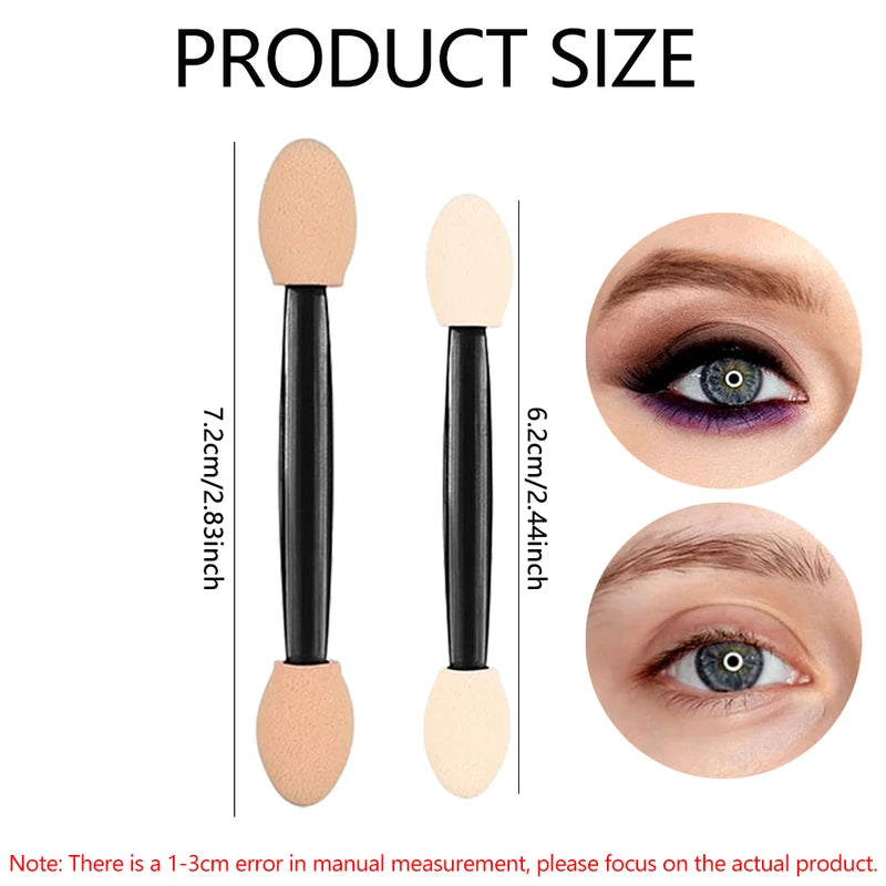 Dual-Sided Eyeshadow Applicators 50/200pcs Makeup Sponge Brushes for Eye Makeup