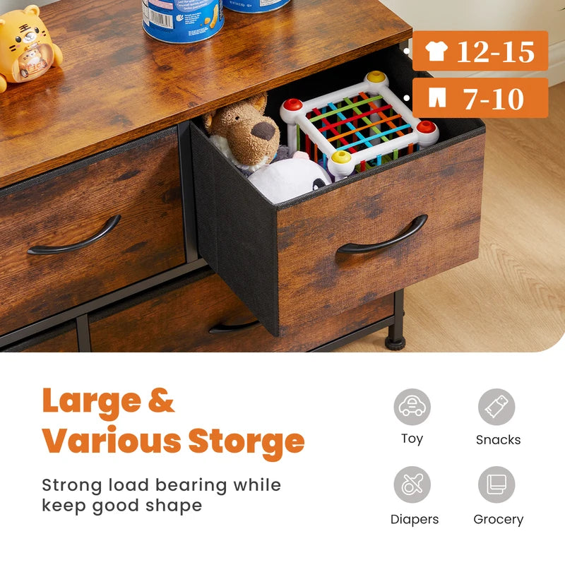 Multifunctional Shoe Cabinet with 5 Fabric Drawers - Space Saving Home Organizer