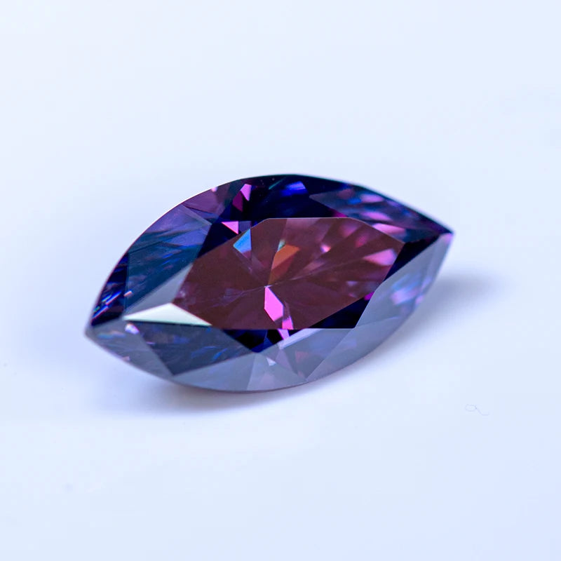 Moissanite Marquise Cut Jewelry Charms Set for DIY Rings Necklaces Earrings - Purple