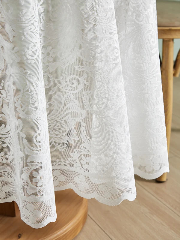 Round Lace Tablecloth for Wedding Outdoor Dining & Party Decor