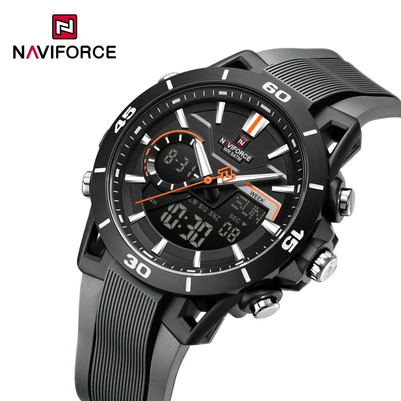 Men's Dual Display Sports Watch Waterproof LED Chronograph with Alarm