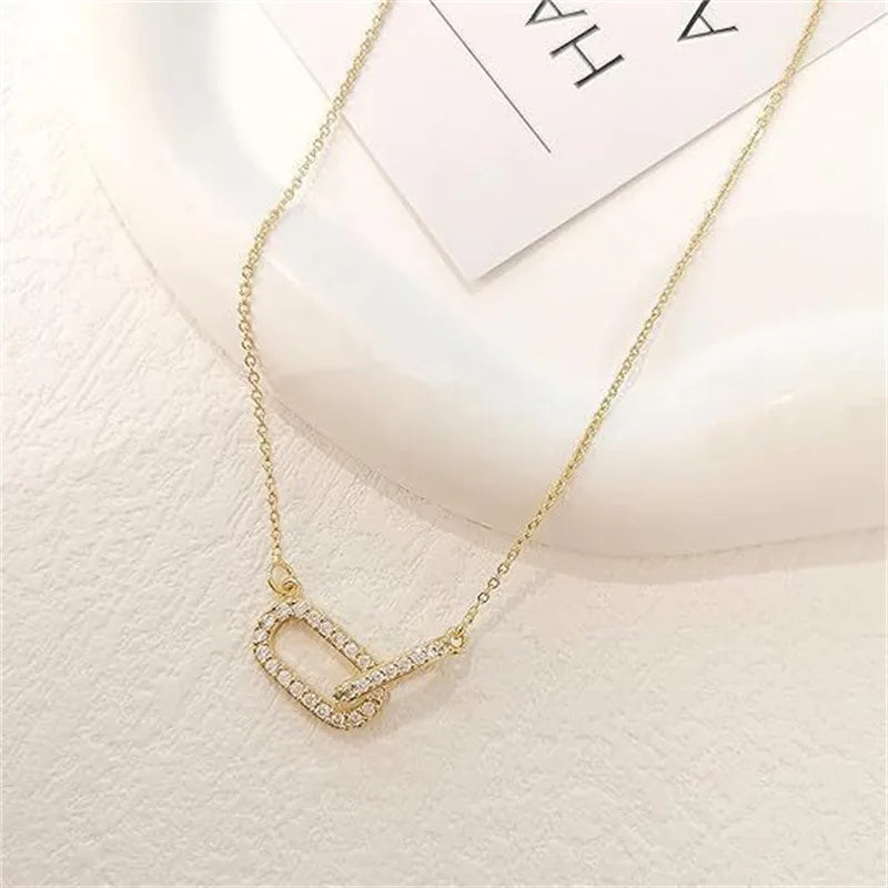 Minimalist Zircon Pendant Necklace for Women - Geometric Luxury Jewelry