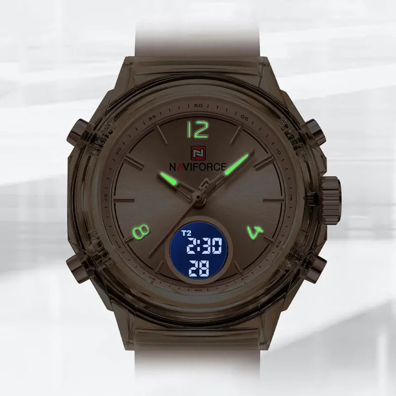 Women's Waterproof Sport Quartz Digital Watch with Dual Time Display