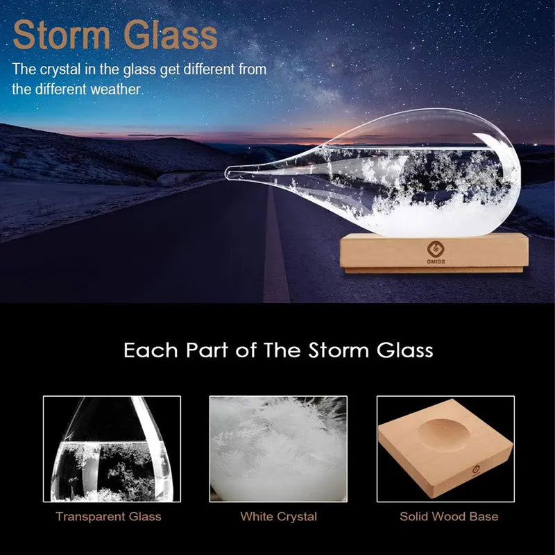 Crystal Storm Glass Weather Forecast Station - Desktop Decor & Gift