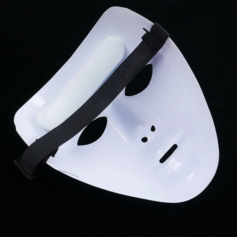 Halloween PVC White Face Mask for Parties and Cosplay - Unisex