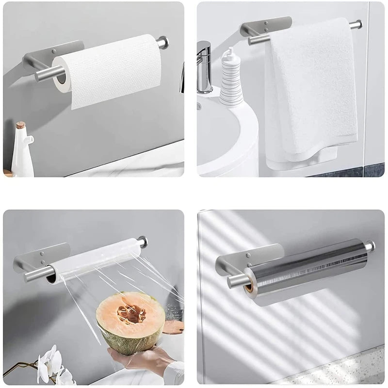 Kitchen Paper Towel Holder Dispenser with Adhesive Mount - Bathroom & Kitchen Organizer