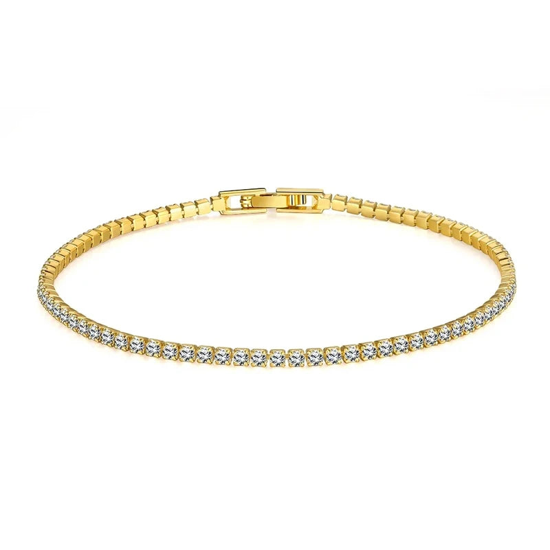 Sterling Silver Tennis Bracelet 16-19cm Zirconia Anniversary Jewelry