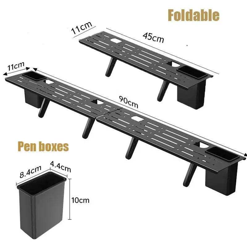 Adjustable TV Top Shelf Monitor Shelf with Storage Boxes for Home & Office