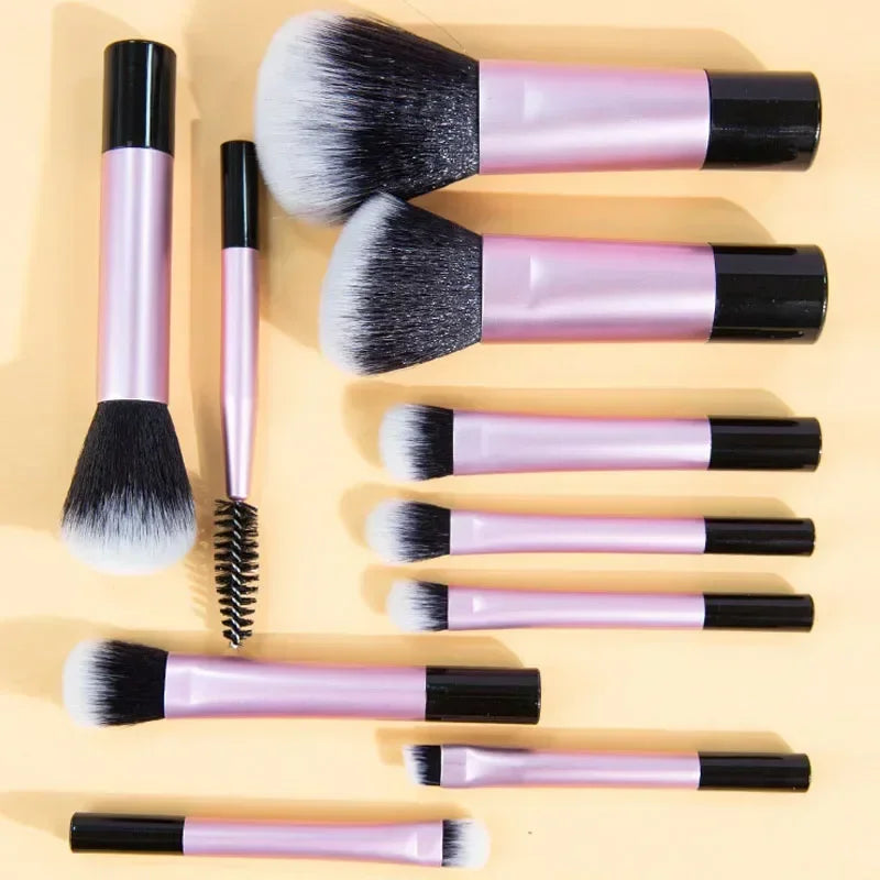 Mini Travel Makeup Brush Set - 10 Pcs Portable Face & Eye Brushes for Foundation, Blush, Concealer