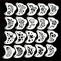 Reusable Face Painting Stencils with Floral, Web, Heart Patterns - Washable & Durable Plastic Set
