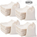 50pcs Cotton Gauze Cloth Filter Bags Food Grade Tea & Spice Strainers