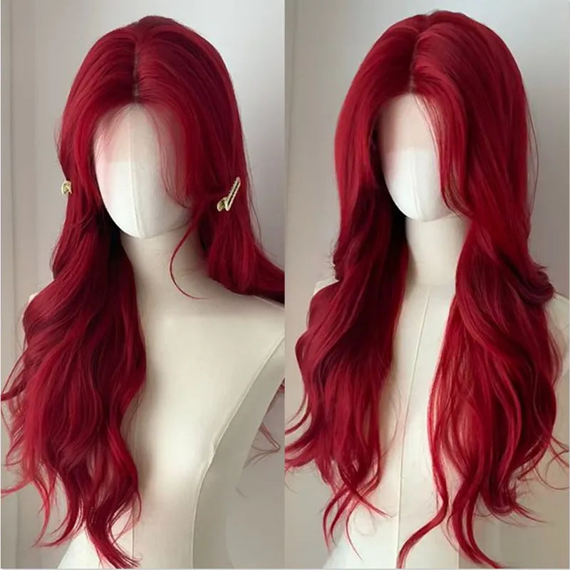 Long Wavy Synthetic Wig with Natural Hairline for Daily & Party Wear