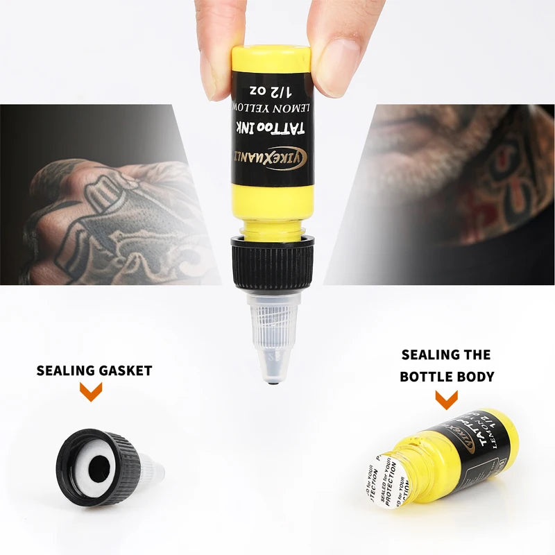 14-Color Tattoo Ink Set - Professional Body Art Pigments for Permanent Makeup