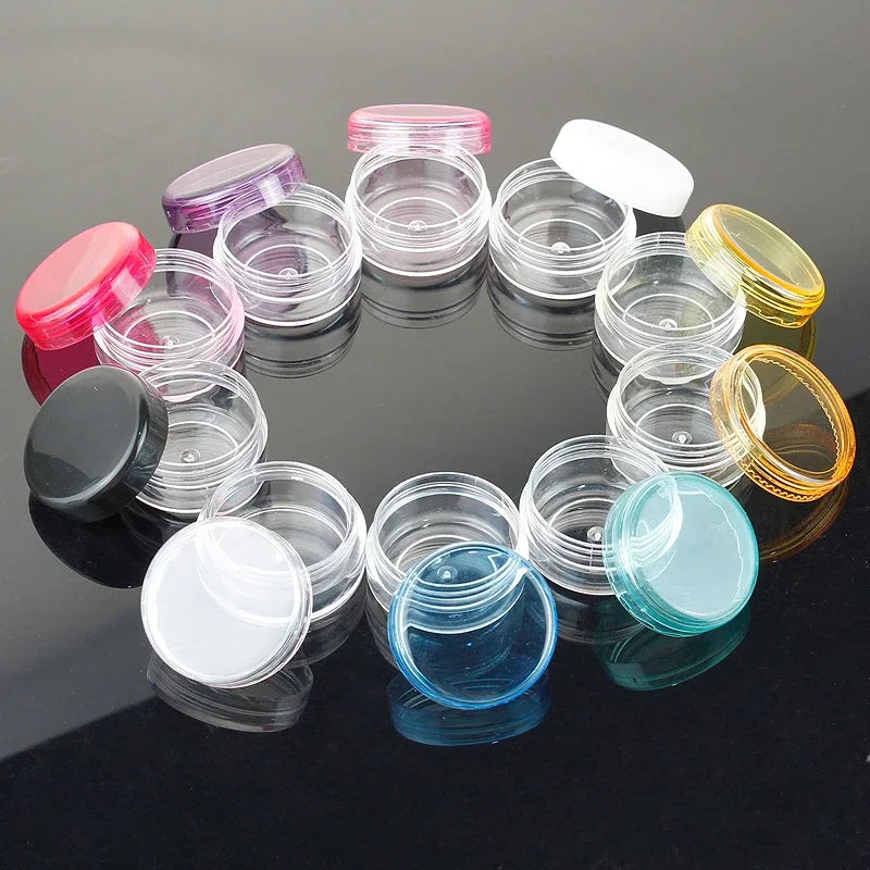 Mini Cosmetic Sample Jars 3g Plastic Containers for Lip Balm Eyeshadow Cream