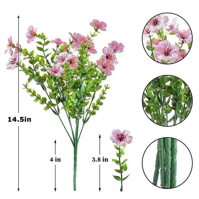 Outdoor UV-Resistant Faux Plants for Garden & Indoor Decor - Fake Flowering Plants