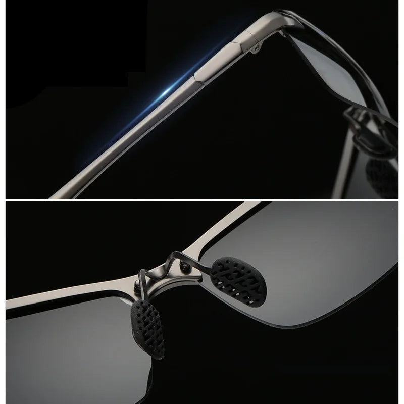 Men Photochromic Polarized Sunglasses with UV400 Protection for Driving and Fishing