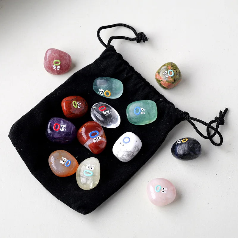 10pcs Natural Crystal Tumbled Stones for Crafts & Home Decor - Small Gift Set