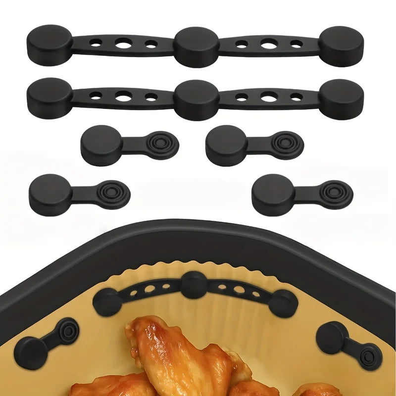 Magnetic Silicone Buckles for Air Fryer - Non-Stick Parch Clips & Fasteners, 6 Pieces or 2 Sets