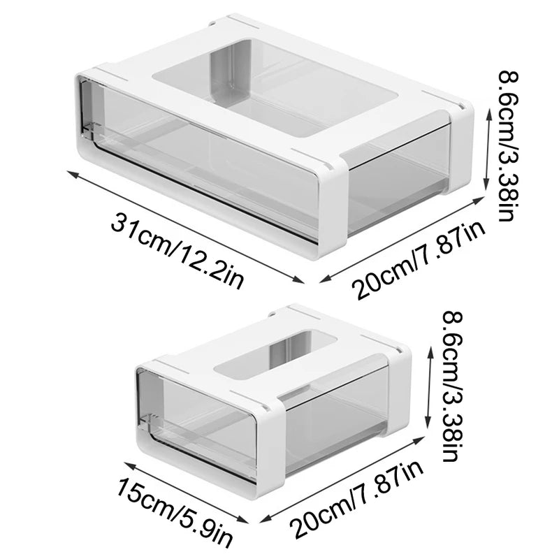 Hidden Drawer Storage Organizer Box for Desk Cabinet Office & Cosmetics