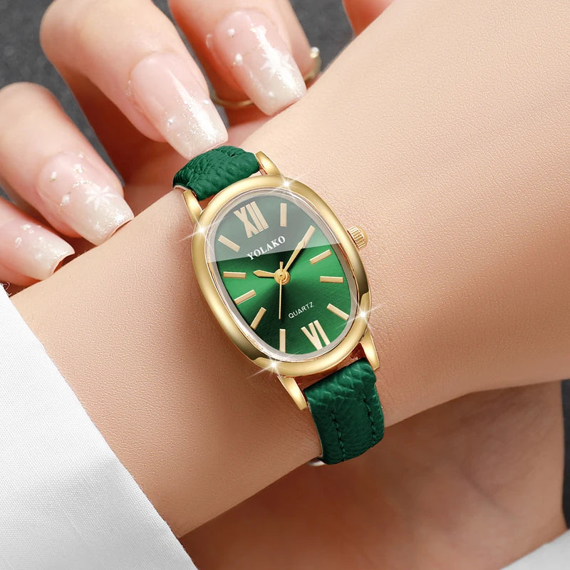 Elegant Women Quartz Watch with Ultra-Thin Leather Strap - Multiple Colors