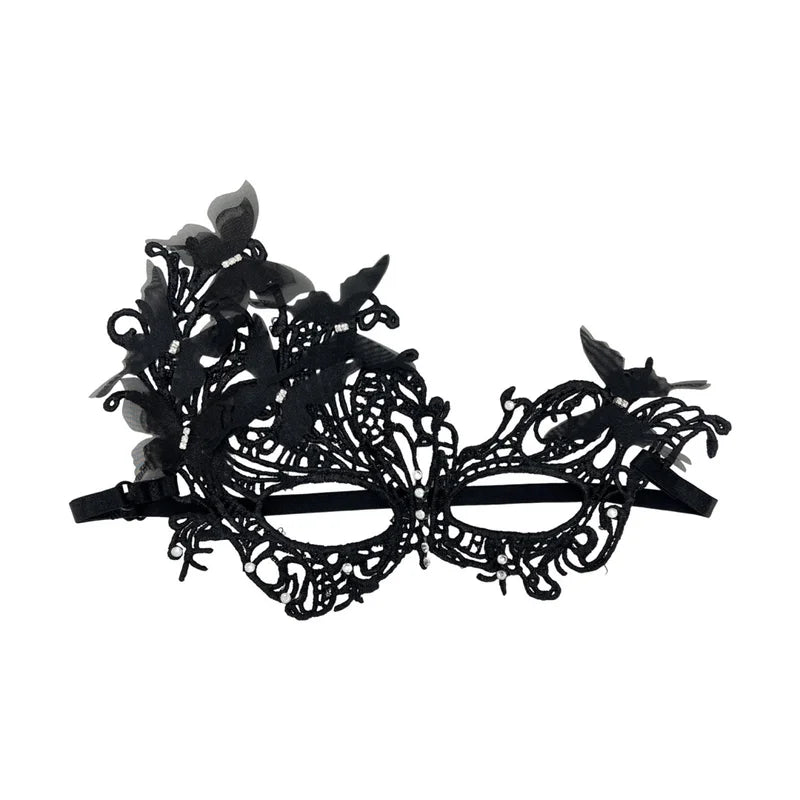 Lightweight Gradient Butterfly Masquerade Mask with Lace Hollow Design for Parties and Weddings