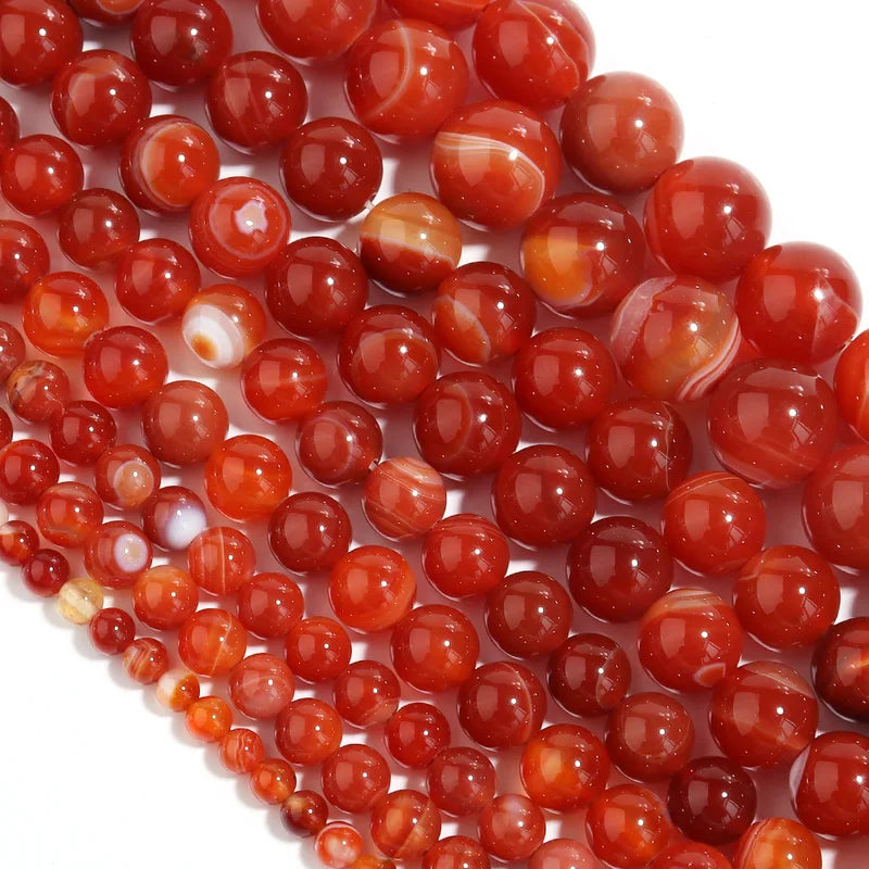 Natural Agate Loose Beads - Round Gemstone Jewelry Making Supplies 4mm-12mm