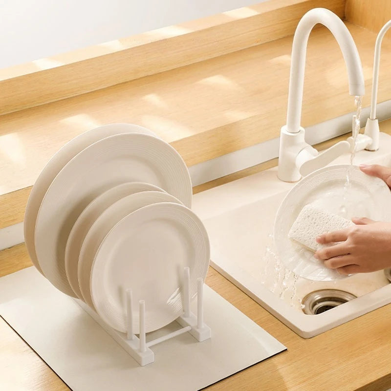 Multi-Functional Dish Drainer Rack - 2-Tier Kitchen Sink Organizer for Plates Bowls and Utensils