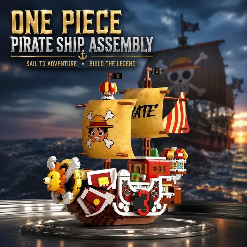 One Piece Pirate Ship Model Kit - Anime Sailing Boat Collection Display Toy